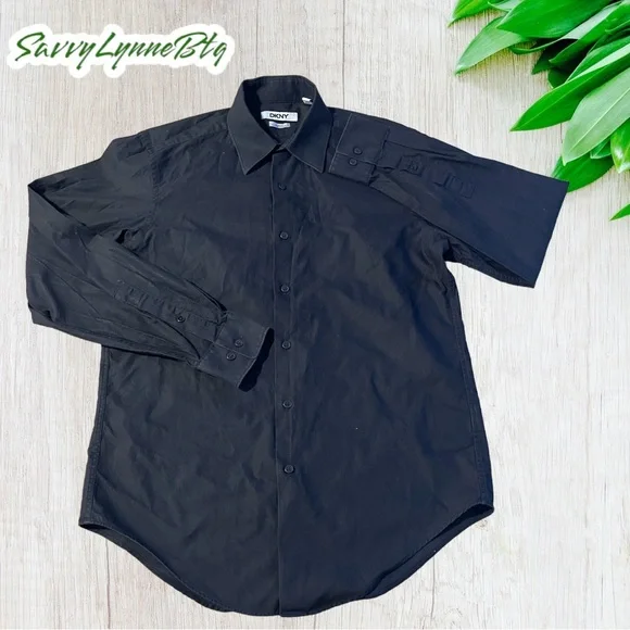 dkny slim fit stretch dress shirt Mens DKNY 100% Wool Two Button Notch Lapel Formal Business Slim fit 1504 Black main image 1